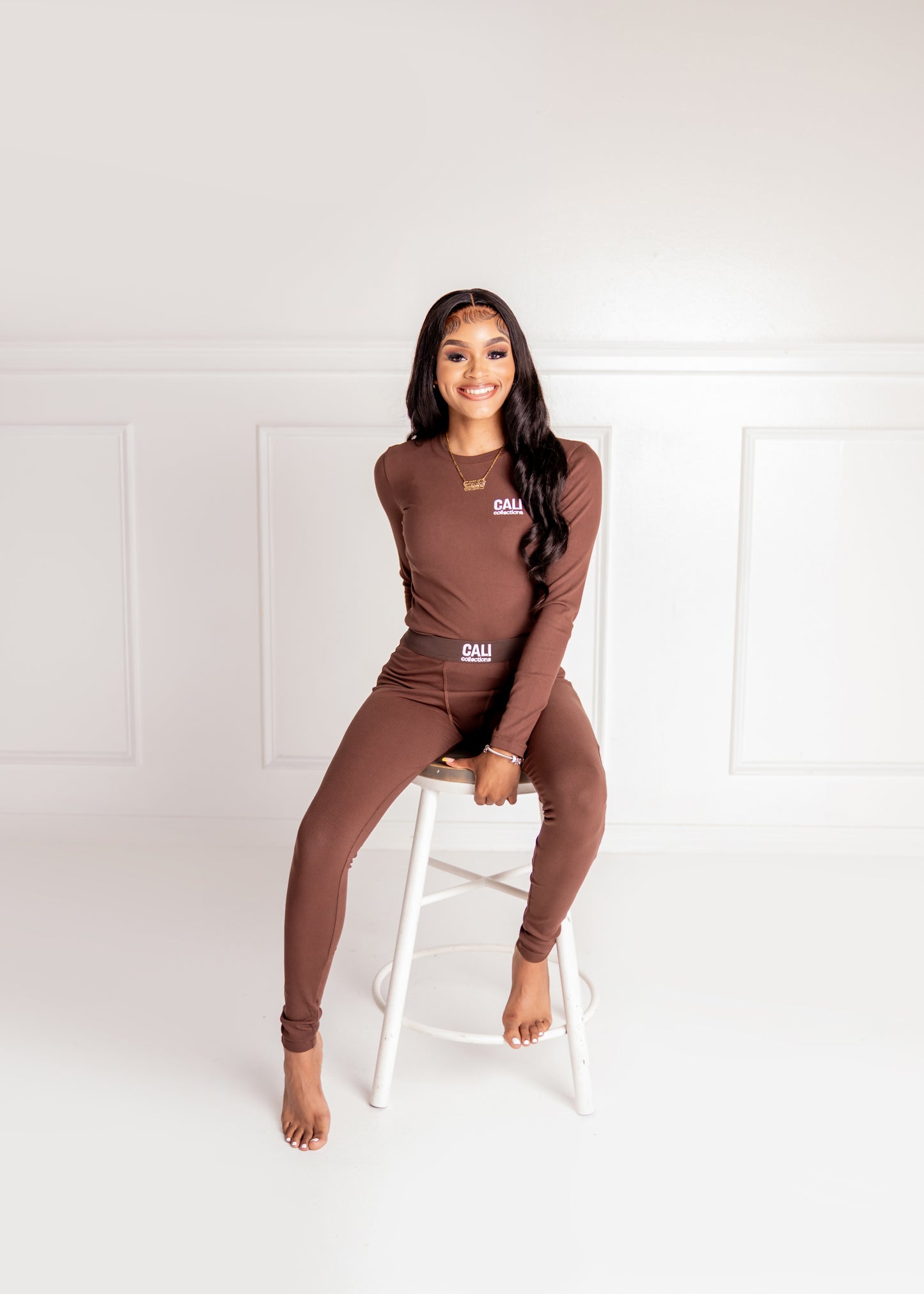 Cali Collections Ribbed Pants Set